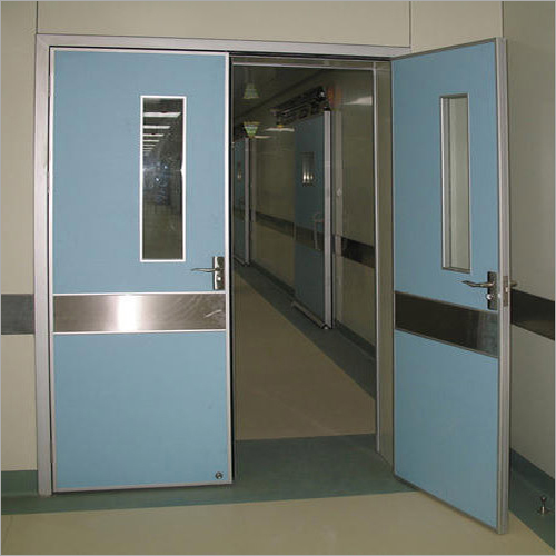 Hospital Door - Aluminum Alloy, 900 mm Size, 5 mm Double Tempered Glass Viewing Window | Laminated, Aluminum Treated, Stainless Steel, Galvanized Surface, Baking Steel Frame, Aluminum Honeycomb Body Filler, Seal Strip, Hinge, Key, Lock, Bottom Seal