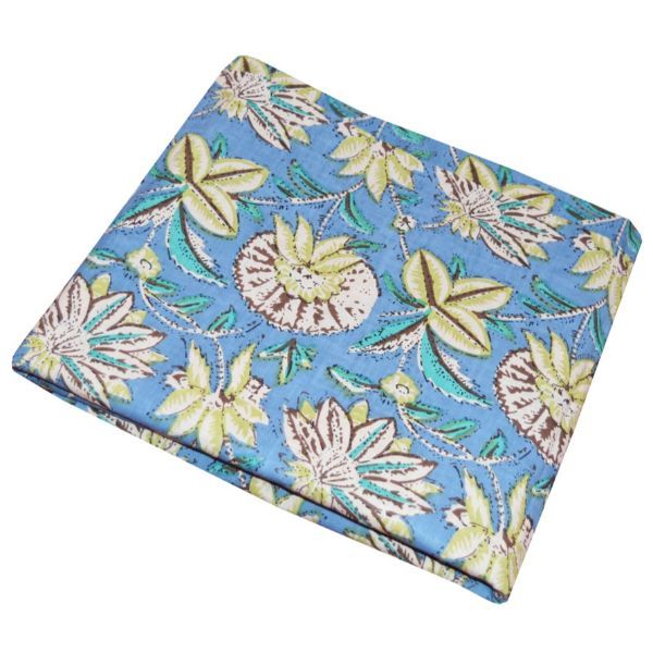 Indian Made Floral Print Fabric - 100% Cotton, 44 Inches Wide, Multi-color | Eco-friendly, Washable, Ideal For Garments, Curtains, Cushions, Upholstery