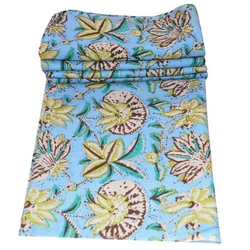Indian Made Floral Print Fabric - 100% Cotton, 44 Inches Wide | Multi-Use for Garments, Decorative Cushion Covers, Bed Sheets, Tapestries
