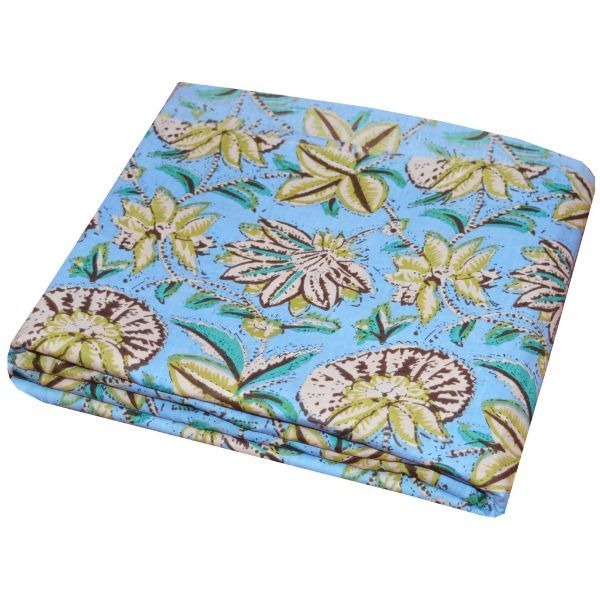 Indian Made Floral Print Fabric - 100% Cotton, 44 Inches Wide | Multi-use For Garments, Decorative Cushion Covers, Bed Sheets, Tapestries