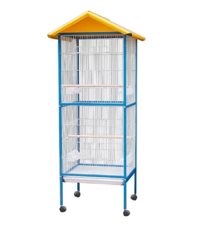 Blue & Yellow Large Iron Bird Cages