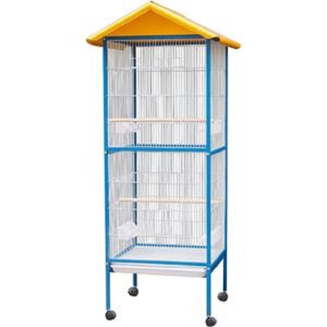 Blue & Yellow Large Iron Bird Cages