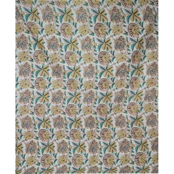Indian Made Floral Print Fabric Jaipuri Ethnic Print - 100% Cotton, 44 Inches Wide, Multi-color | Eco-friendly, Light Weight, Hand-printed