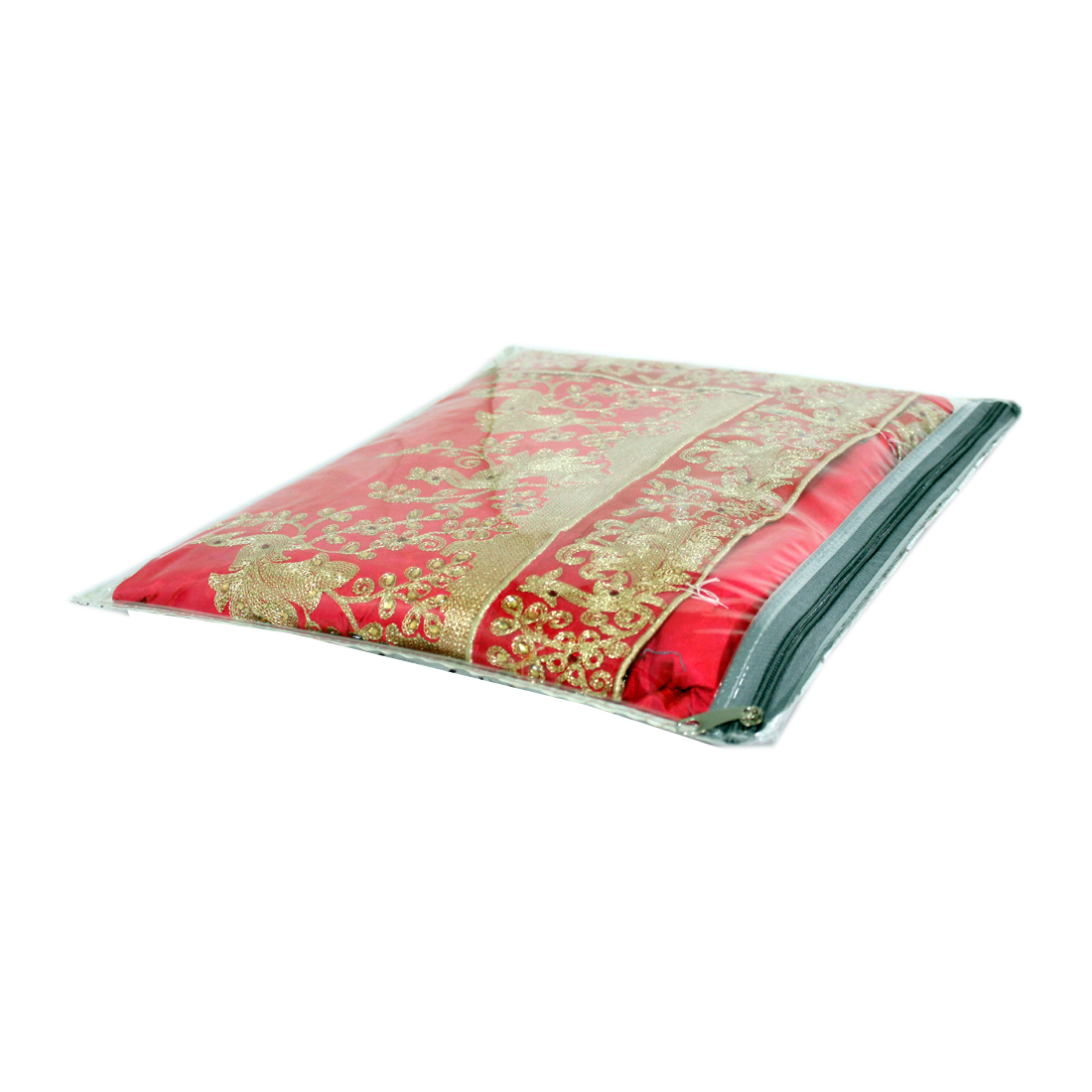 Saree Cover - Pvc Material, 17x14 Inches, Grey | Stylish Laminated Printed Design, Holds One Heavy Embroidered Saree