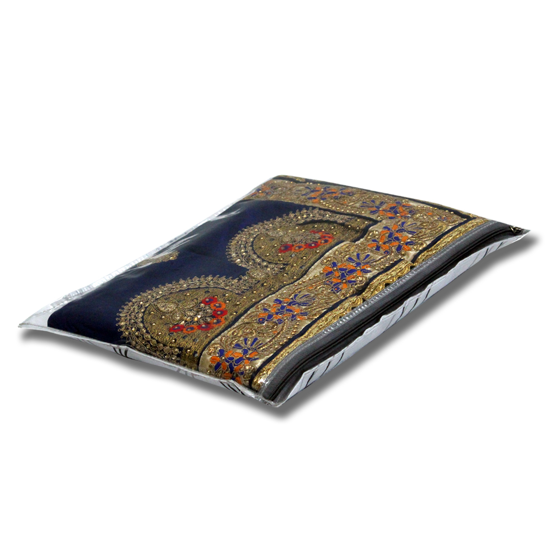 Saree Cover - Laminated Imported Printed Pvc, 17x14 Inch, White & Grey | Perfect For Storing Heavy Embroidered Garments
