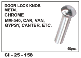 Door Lock Knob Metal Chrome - 4 Wheeler Vehicle, Warranty Included | Ideal for Cars, Vans, Gypsy, and Canter Models