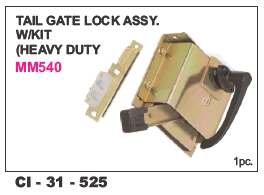 Tail Gate Lock Assy W/Kit Heavy Duty Vehicle Type: 4 Wheeler