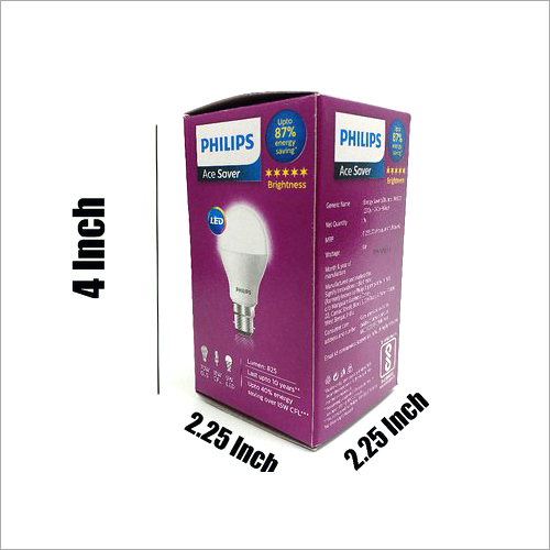 9w Led Bulb Printed Packaging Box - Cardboard Material, Custom Size, Multicolour Design | Glossy Lamination Finish, Offset Printing, 1-5 Kg Box Capacity