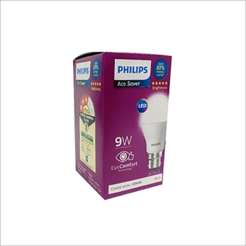 9w Led Bulb Printed Packaging Box - Cardboard Material, Custom Size, Multicolour Design | Glossy Lamination Finish, Offset Printing, 1-5 Kg Box Capacity