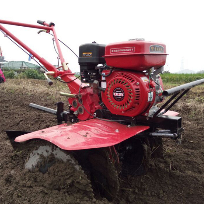 Red 7hp Micro Cultivator Ditching Loosen The Soil