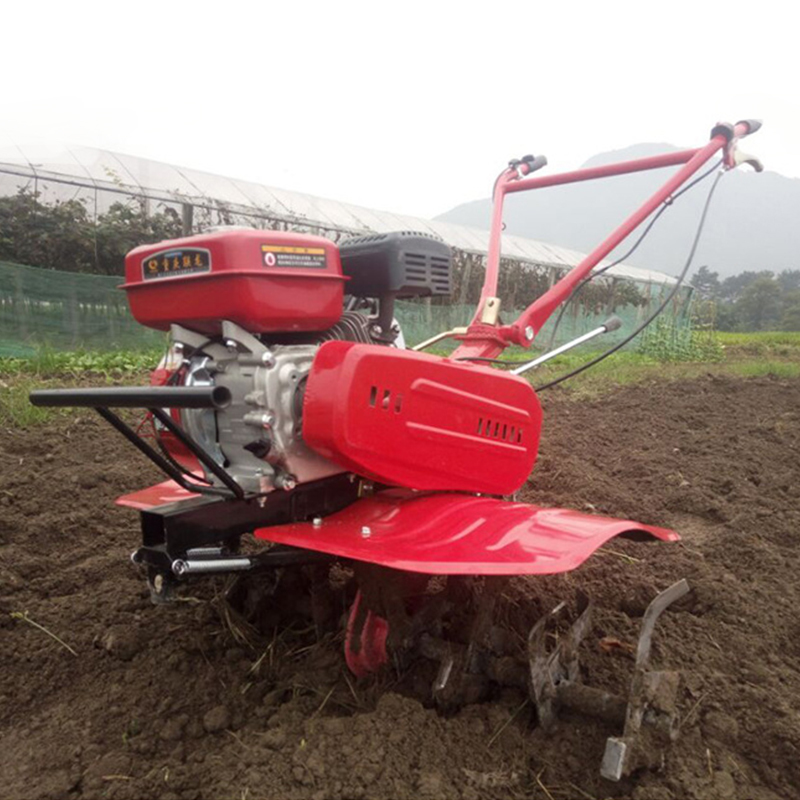Red 7hp Micro Cultivator Ditching Loosen The Soil
