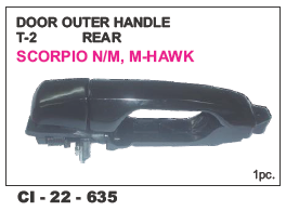 Door Outer Handle T-2 Rear Scorpio M Hawk L/R - Durable Design | Vehicle Type: 4 Wheeler, Warranty Included