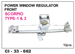 Power Window Regulator Front Scorpio T-1 T-2 Lh/Rh Vehicle Type: 4 Wheeler