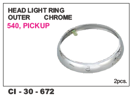 Head Light Ring Outer Chrome PickUp - Chrome Finish, 4-Wheeler Compatibility | Warranty Included, Durable Auto Accessory