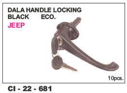 Dala Handle Locking Black Jeep - Durable Black Finish, Designed for 4-Wheelers | Includes Warranty for Unmatched Reliability