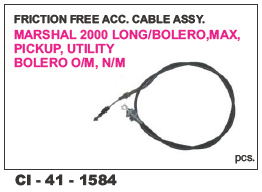 Friction Free Acc Cable Assy Marshal, Bolero, Max Pick Up - 4 Wheeler Compatible | Warranty Available, Enhanced Performance in Vehicle Operation
