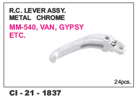 Rc Lever Assy Metal Chrome Van, Gypsy - Metal Construction, 4 Wheeler Vehicle Type | Warranty Included, Enhanced Durability and Performance