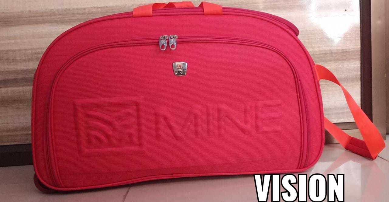 Duffle Bag - Red Color, Customized With Handles And Trolley Pull, Four-wheeled Design, Zipper Closure | Stylish And Versatile For All Travel Needs
