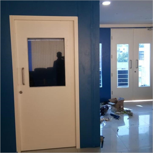 Blue Power Coated Hospital Door