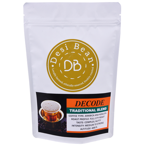 DECODE - Full City Roast Blend Filter Coffee | 100% Pure Arabica and Robusta, Medium to Strong Intensity, Complex Nutty Flavor, Caffeinated