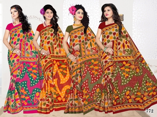 Pure Cotton Chappa Sarees - Cotton Fabric, Printed Patterns, All Colors Available | Bollywood Style, Elegant Design, No Blouse Piece Included