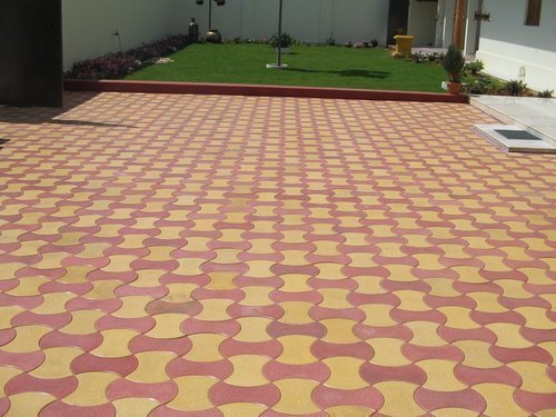 Rcc Damru Paver Block - Fly Ash Interlock Paver Block 60mm, Red/yellow/grey/black | Decorative Concrete, Excellent Heat & Sound Insulation