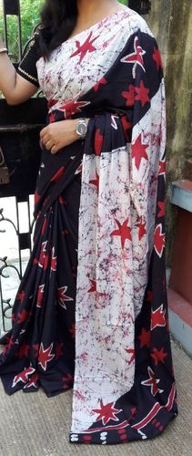 All Colors Mom Hand Batik Printed Mulmul Cotton Sarees