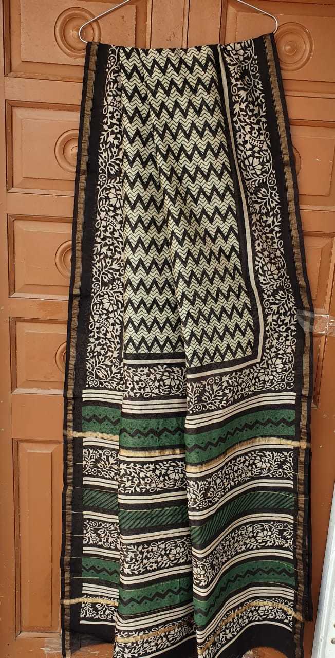 All Colours Chanderi Silk Block Printed Sarees