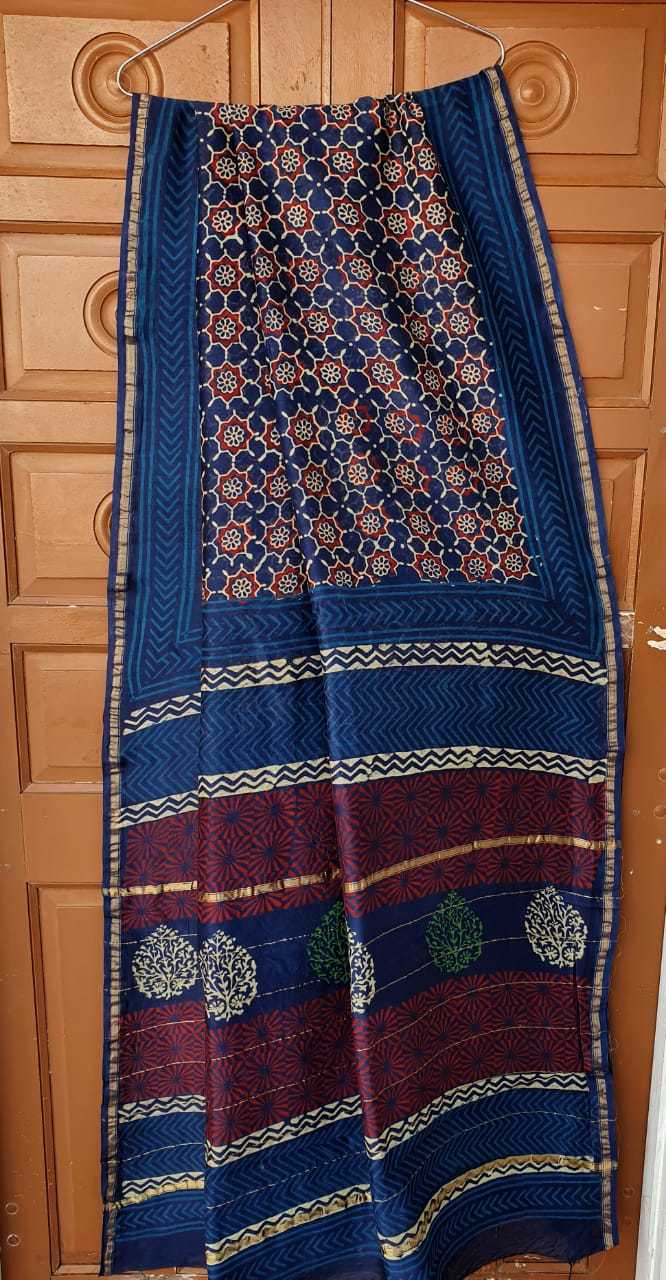 All Colours Chanderi Silk Block Printed Sarees