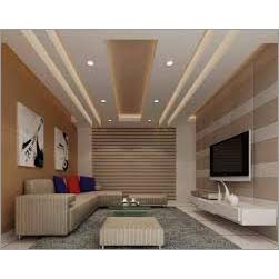 False Ceiling Designing Services - Gypsum Board, Customizable Dimensions, Matte White Finish, Professional Installation, 1 Year Warranty, LED Lighting