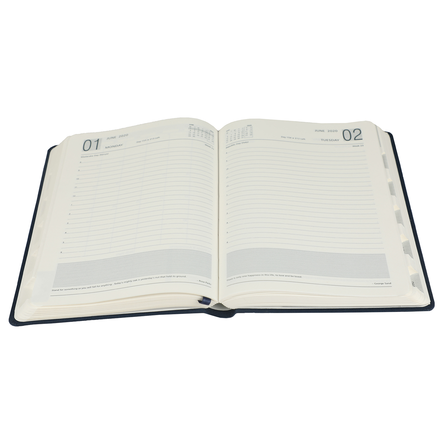 Mahavir Fabrica Diary 2022 - Premium Linen A5 Size, 432 Pages One Day Per Page Layout, Satin Ribbon Bookmark, Elastic Band Closure, Environmentally Friendly Acid-free Paper