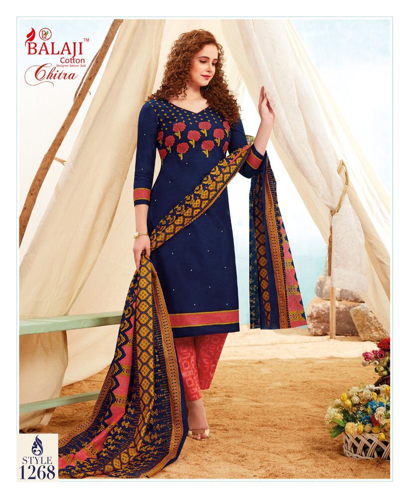 Blue Balaji Brand Pure Cotton Dress Material