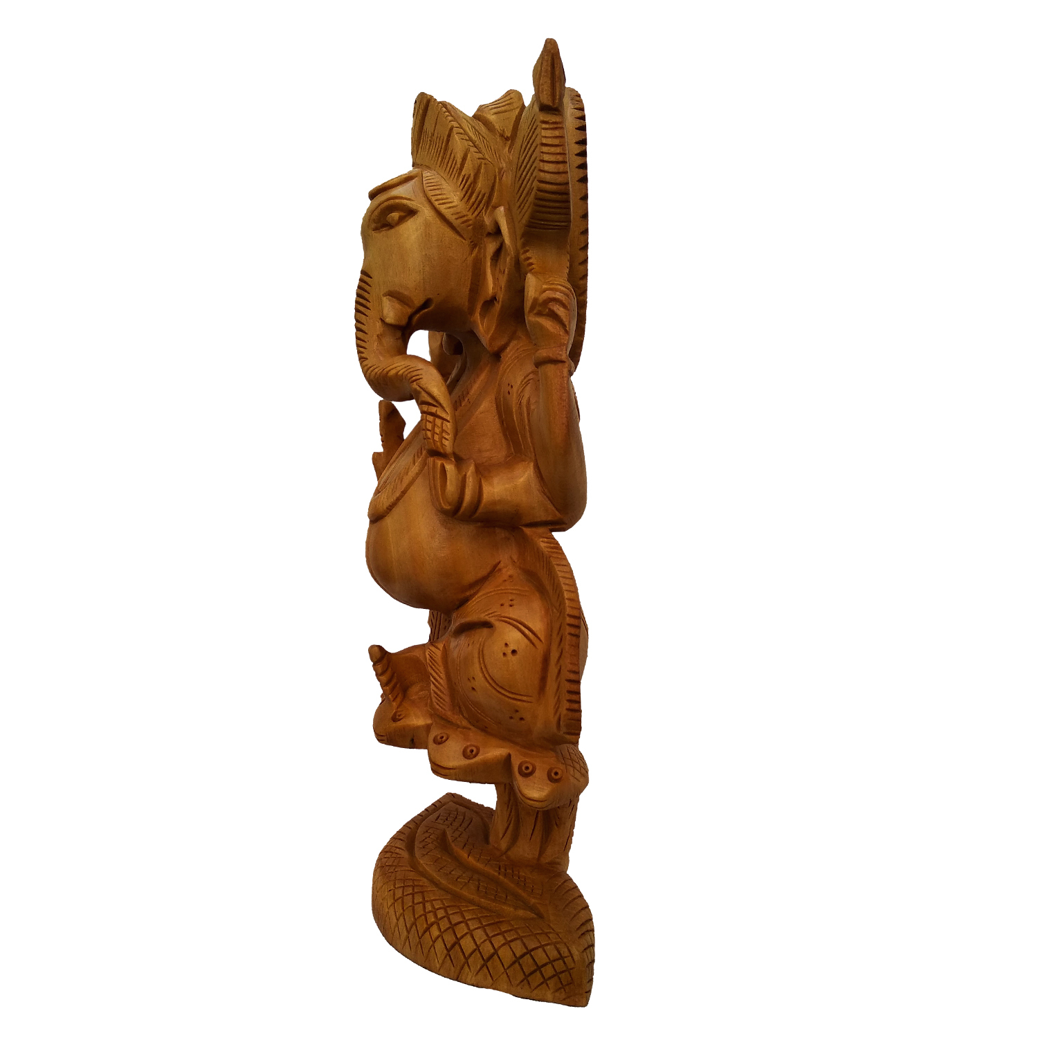 Polishing Wooden Ganesh Stetu Idol 15cm