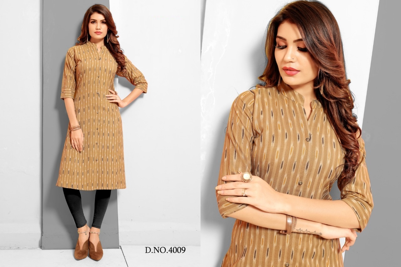 Dry Cleaning Original Cotton Ikkat Print Kurti