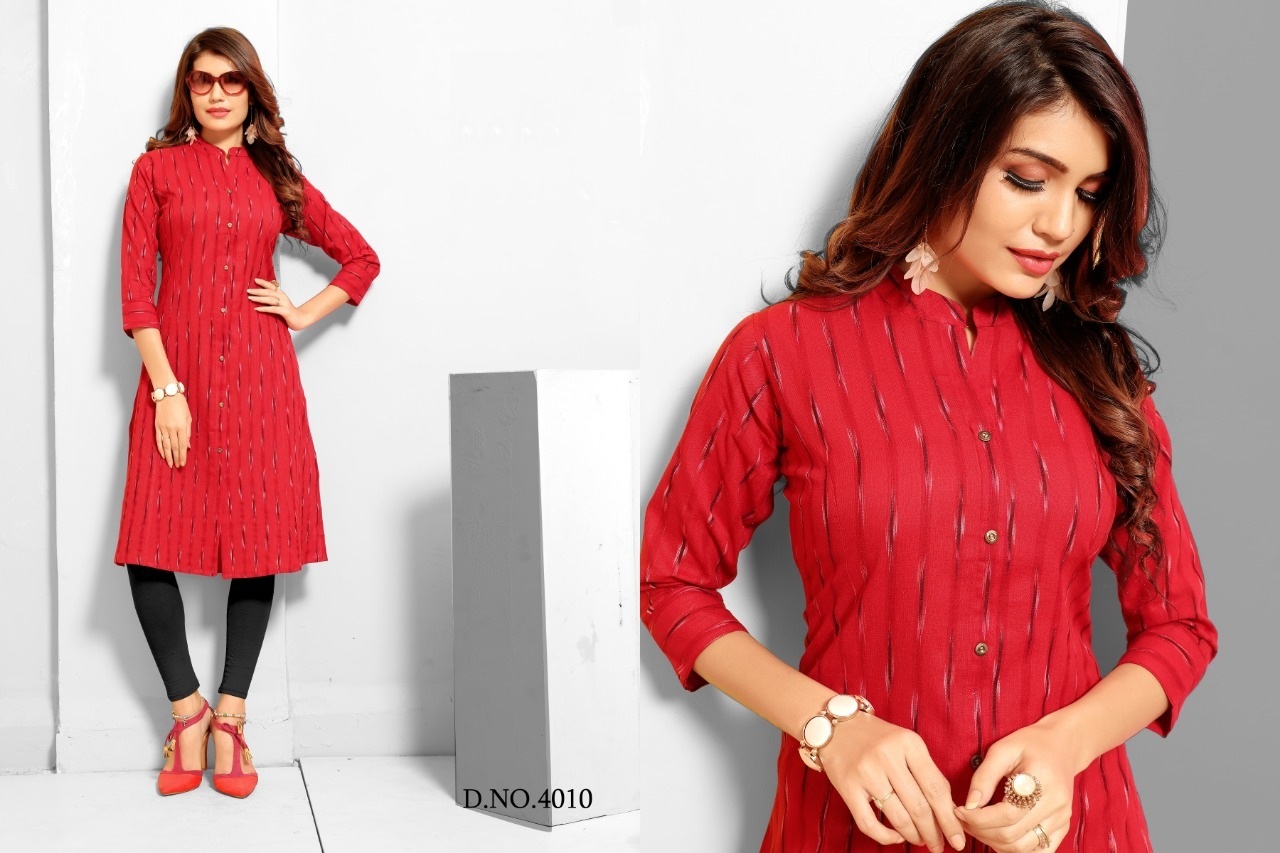 Dry Cleaning Original Cotton Ikkat Print Kurti