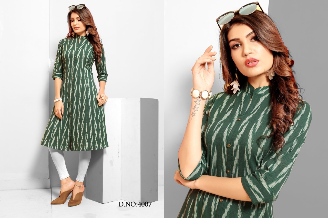 Dry Cleaning Original Cotton Ikkat Print Kurti