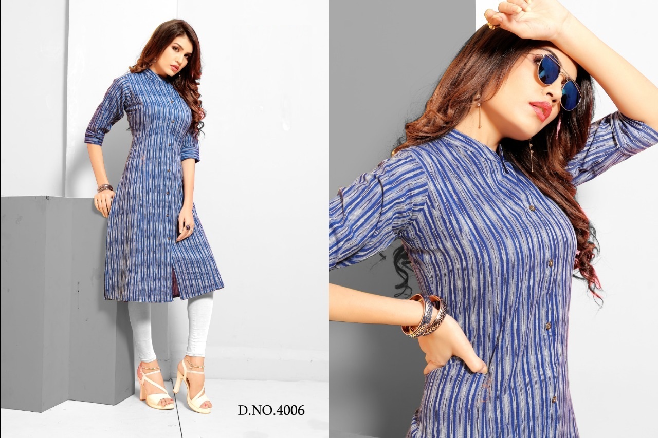 Dry Cleaning Original Cotton Ikkat Print Kurti