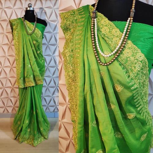 बुनी हुई शिफॉन साड़ी