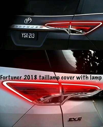 Fortuner 2018 Tail Lamp Cover - ABS Plastic, 5-12 Inch Dimensions, Red Color with Light Function
