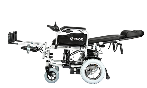 EVOX रिक्लाइनिंग पावर व्हीलचेयर WC-104 फुट रेस्ट सामग्री: स्टील