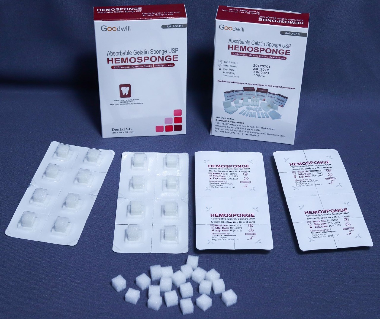 Hemosponge Dental Cubes
