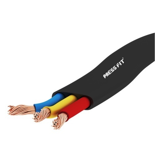 ब्लैक प्रेसफिट आईएसआई पीवीसी इंसुलेटेड 3 कोर सबमर्सिबल पंप फ्लैट केबल