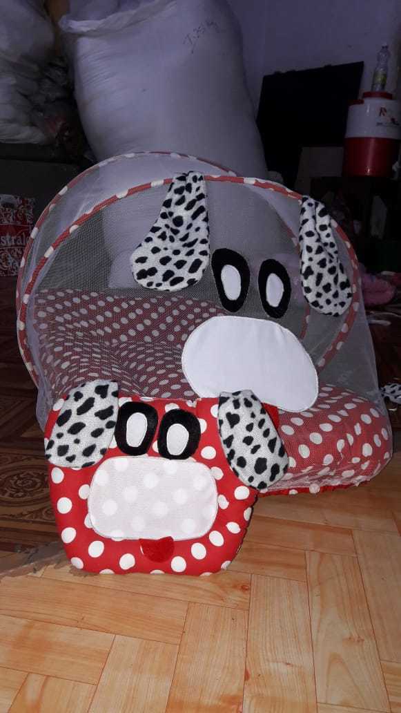 Baby Bed - Cotton Fabric, 50 X 35 X 2 Cm, Multicolor | Mosquito Net With Play Gym, Hanging Toys, Easy To Wash, Folds For Storage