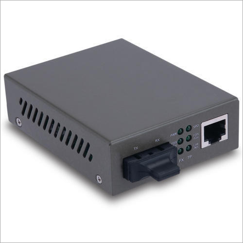 Single Mode Media Converter - Mild Steel, 5V DC Output, 0-85 Deg. C Operating Temperature, 20 km Maximum Transfer Distance, 1000 Mbps Data Rate | Telecommunication Industry Application, Easy to Use