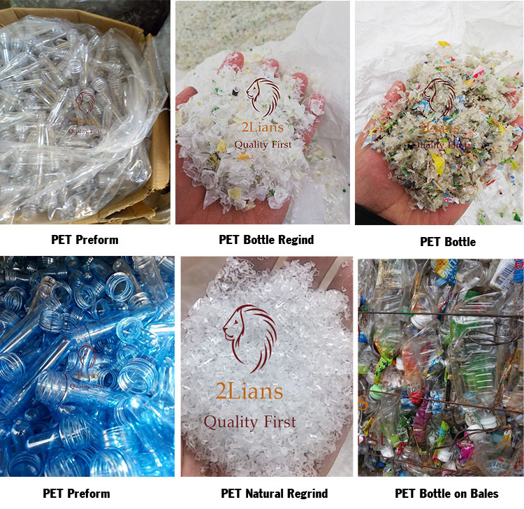 Transparent Pet Natural Regrind Scrap Pet Bottles Fabric Polyester Waste Recycled Plastic