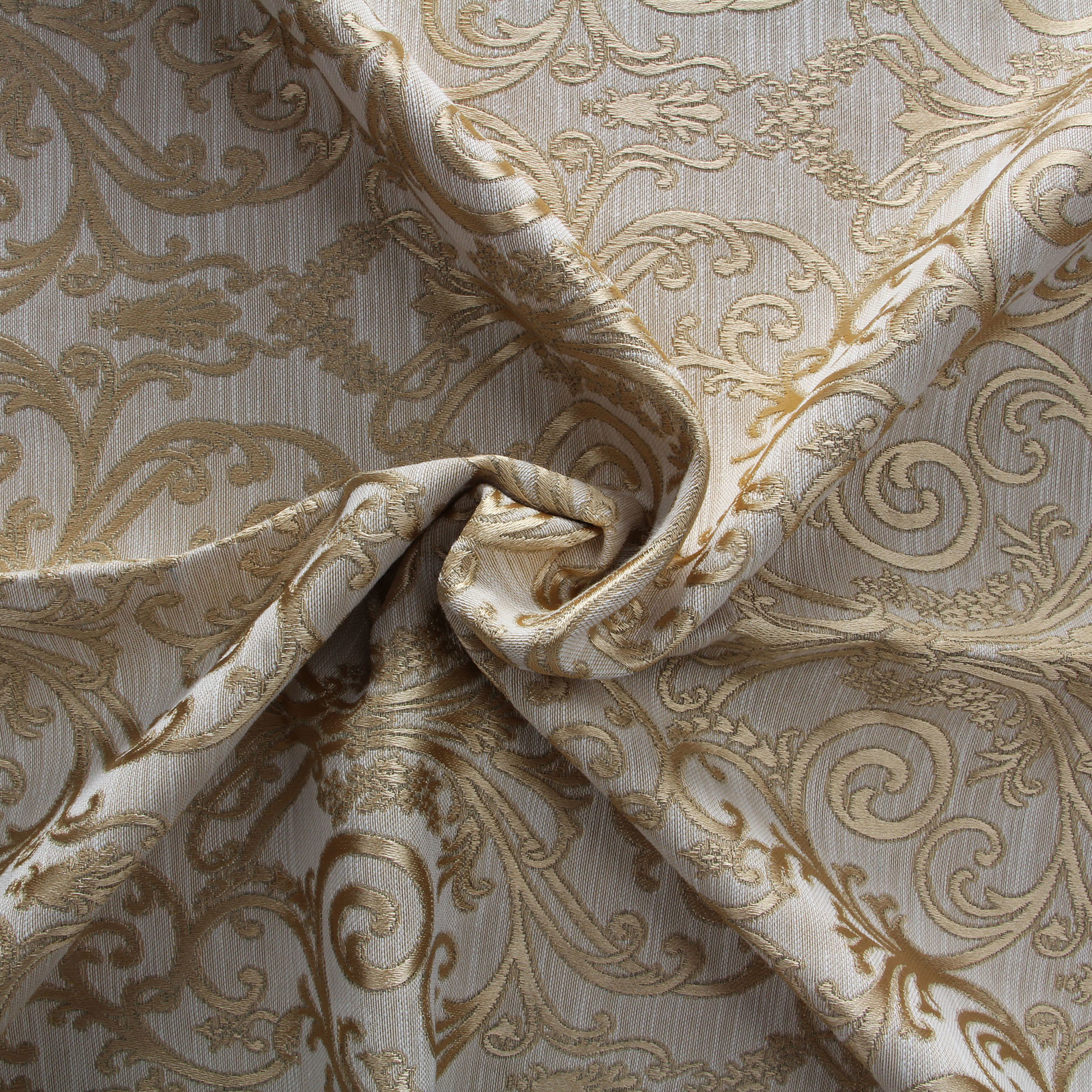 Designer Curtain - Polyester, 84" X 42" Beige | Grommet Top Style, Machine Washable, 2 Panels, Lightweight