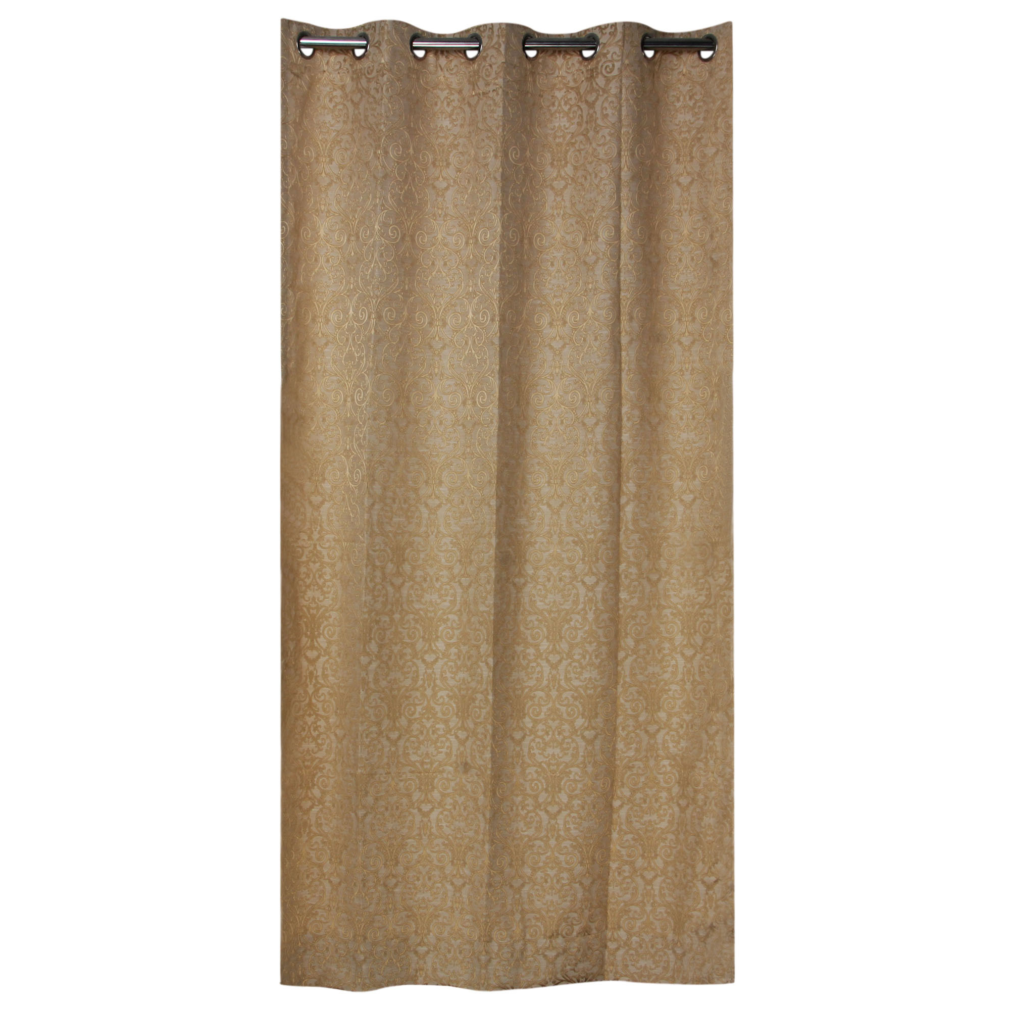 Designer Curtain - Polyester, 84" X 42" Beige | Grommet Top Style, Machine Washable, 2 Panels, Lightweight