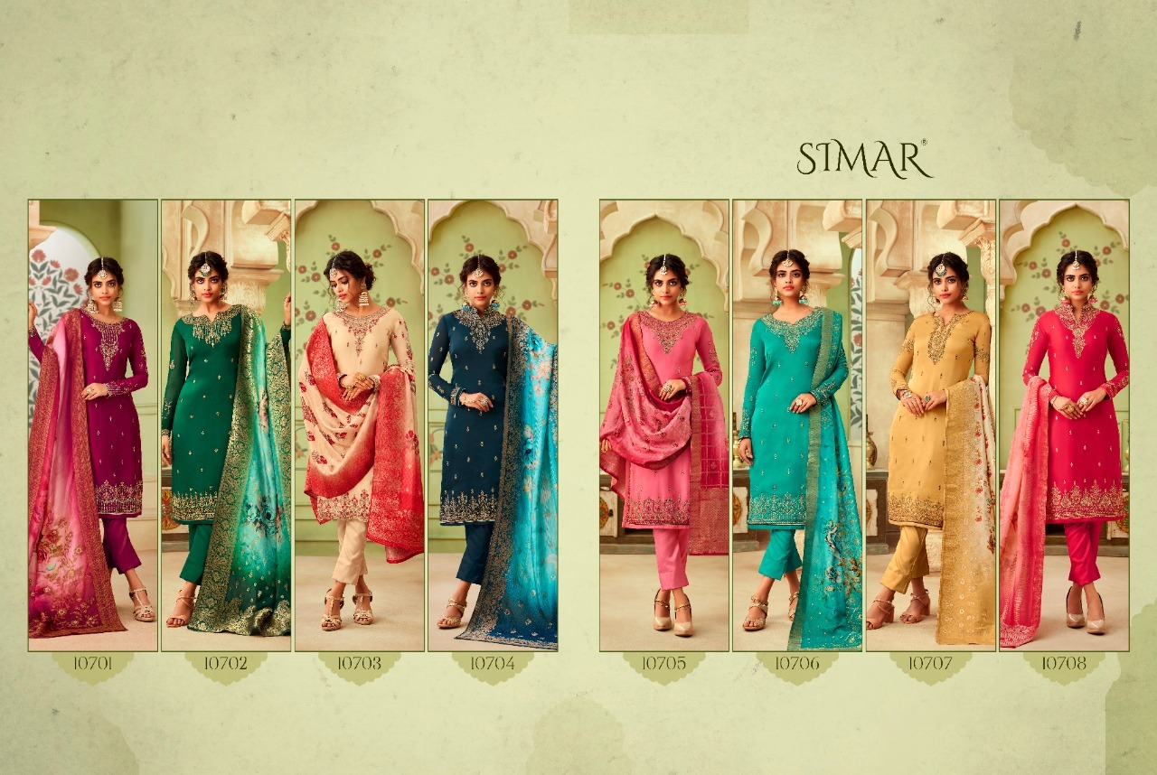 Green Glossy Brand Satin Georgette Salwa Suits
