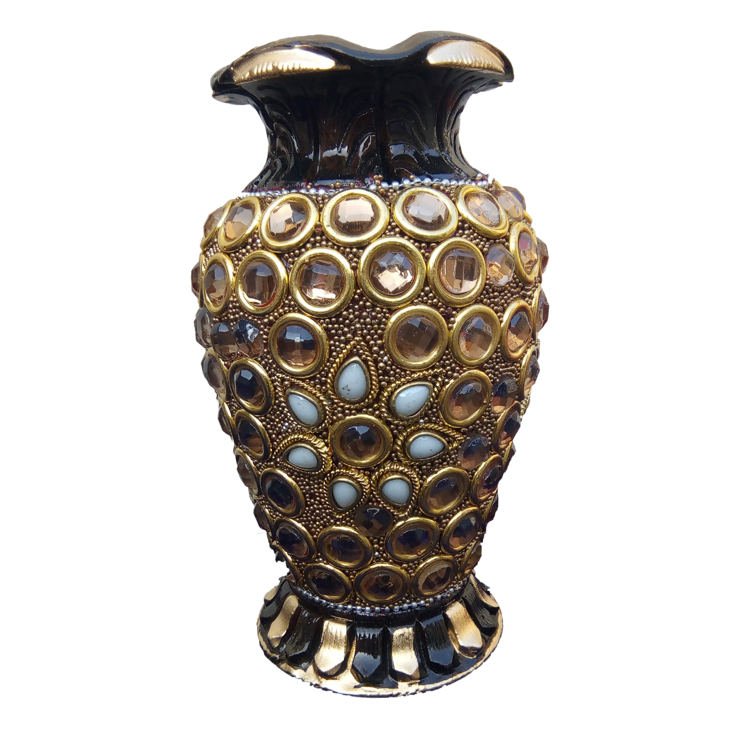 Antique Woode Flower Vase/pot Stone Wark