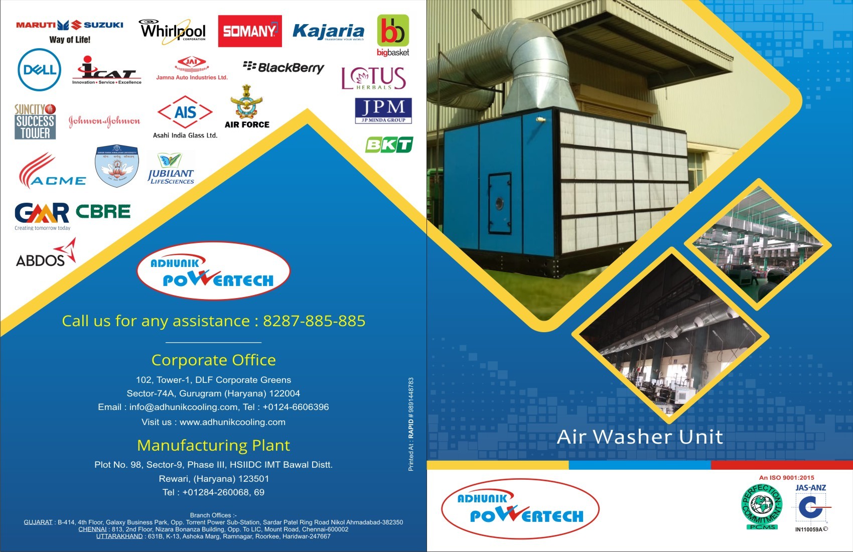 Air Cooling System - G.i. Material, 2300 X 2600 X 1400+250 Mm, Blue | Full Automatic, Capacity Up To 100,000 Cfm, 18-month Warranty, 90% Efficiency